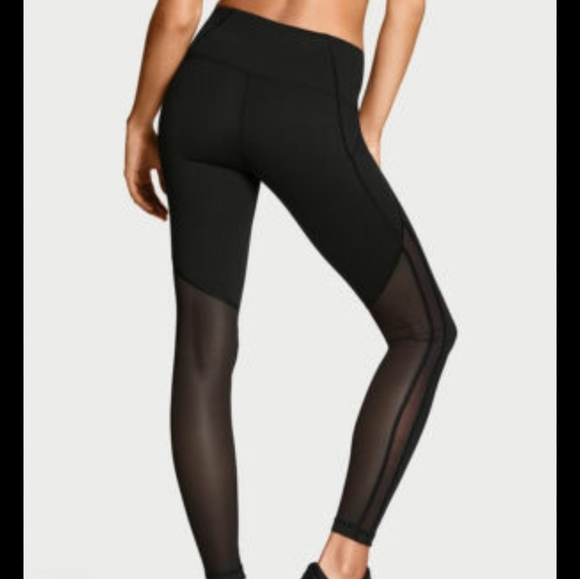 Victoria's Secret VICTORIA KNOCKOUT MESH NEW Black Leggings - Picture 1 of 7